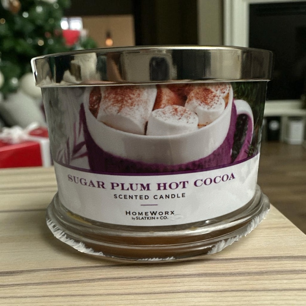 HARRY SLATKIN HOMEWORX SUGAR PLUM HOT COCOA 4 WICK 18oz CANDLE NEW